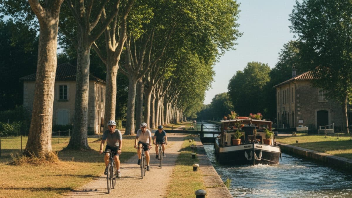 Canal de Garonne: Cycling from Toulouse to Bordeaux Illustrative image, AI-generated or AI-modified: Canal de Garonne: Cycling from Toulouse to Bordeaux
