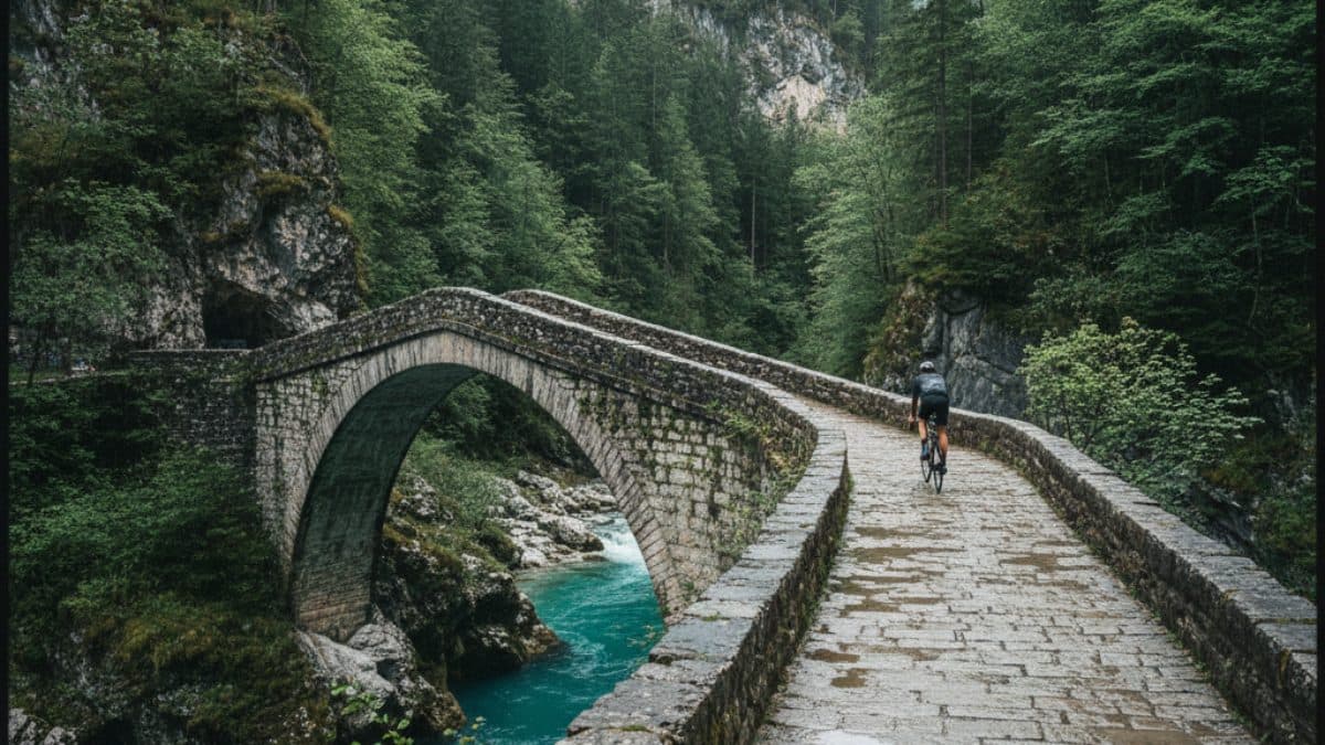 Dolomites to Trieste Road Bike Tour Illustrative image, AI-generated or AI-modified: Dolomites to Trieste Road Bike Tour