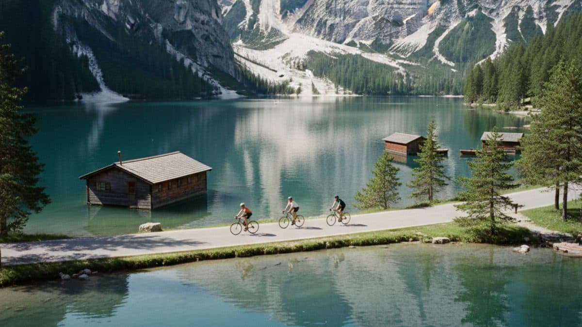 Grand Tour of the Dolomites by Road Bike Illustrative image, AI-generated or AI-modified: Grand Tour of the Dolomites by Road Bike