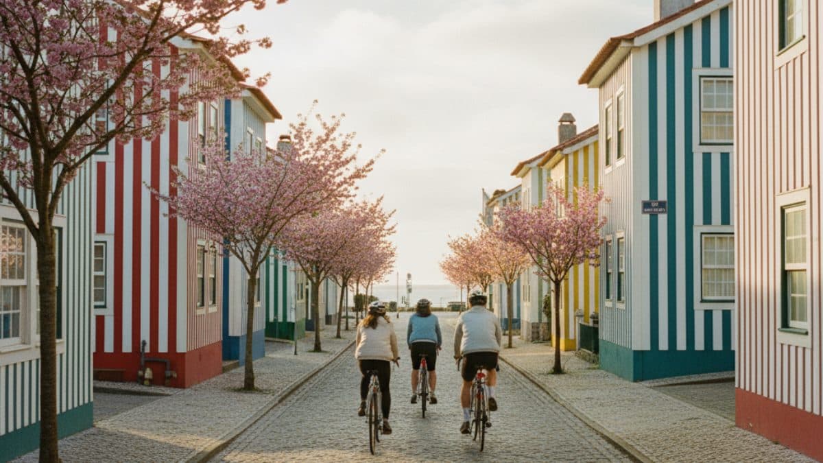 Porto to Lisbon Bike Tour Atlantic Coast Illustrative image, AI-generated or AI-modified: Porto to Lisbon Bike Tour Atlantic Coast