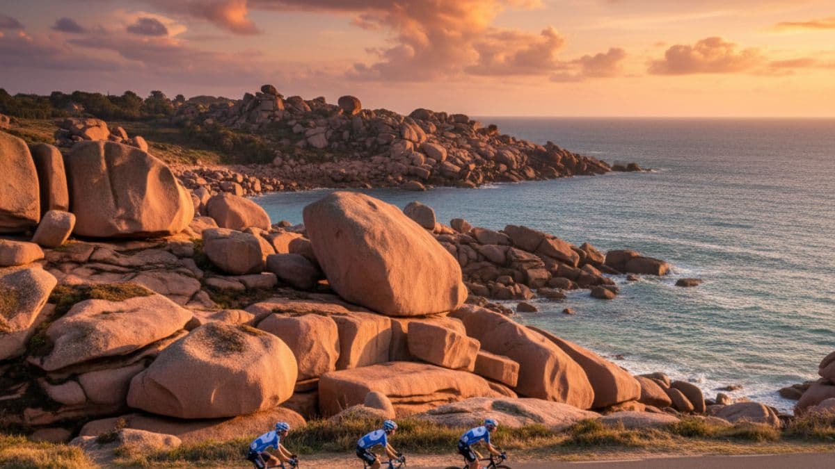 The Pink Granite Coast: A Cycling Adventure Through Wild Brittany Illustrative image, AI-generated or AI-modified: The Pink Granite Coast: A Cycling Adventure Through Wild Brittany