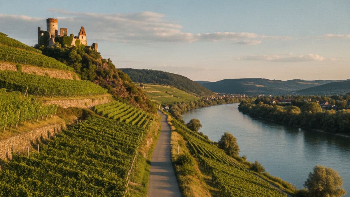 Danube Cycle Path Classic – Passau to Vienna Illustrative image, AI-generated or AI-modified: Danube Cycle Path Classic – Passau to Vienna