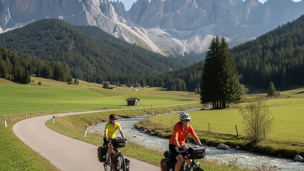 Hotel-Based Cycling Tour at the Foot of the Dolomites Illustrative image, AI-generated or AI-modified: Hotel-Based Cycling Tour at the Foot of the Dolomites