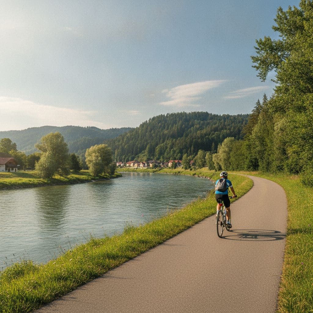 Drava Cycle Path Classic: Lienz to Lake Klopein Illustrative image, AI-generated or AI-modified: Drava Cycle Path Classic: Lienz to Lake Klopein