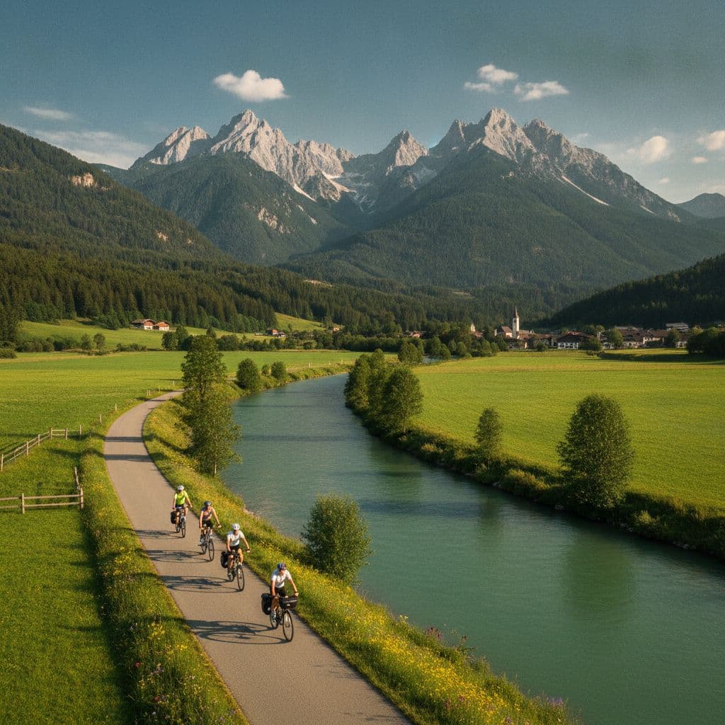 Drava Cycle Path Classic: Sillian to Lake Klopein Illustrative image, AI-generated or AI-modified: Drava Cycle Path Classic: Sillian to Lake Klopein