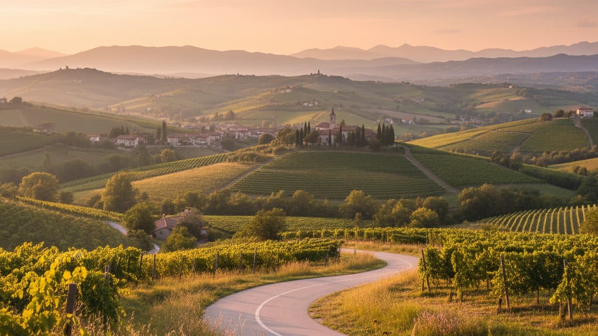 Friuli Cycling Tour: From the Collio to the Adriatic Illustrative image, AI-generated or AI-modified: Friuli Cycling Tour: From the Collio to the Adriatic