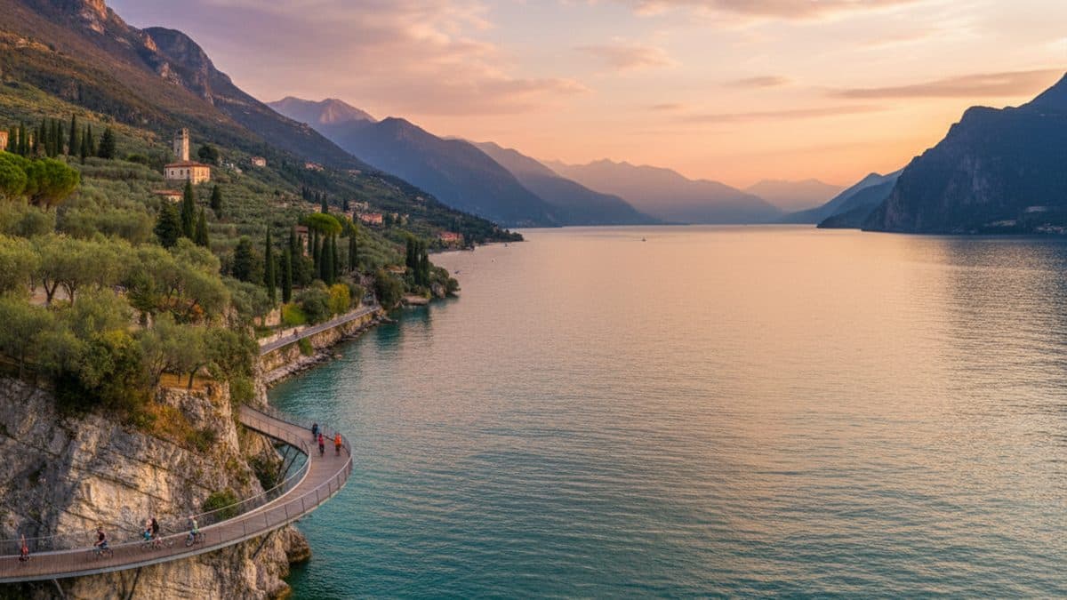 Lake Garda Circular Tour: Cycling Italy's Largest Lake Illustrative image, AI-generated or AI-modified: Lake Garda Circular Tour: Cycling Italy's Largest Lake