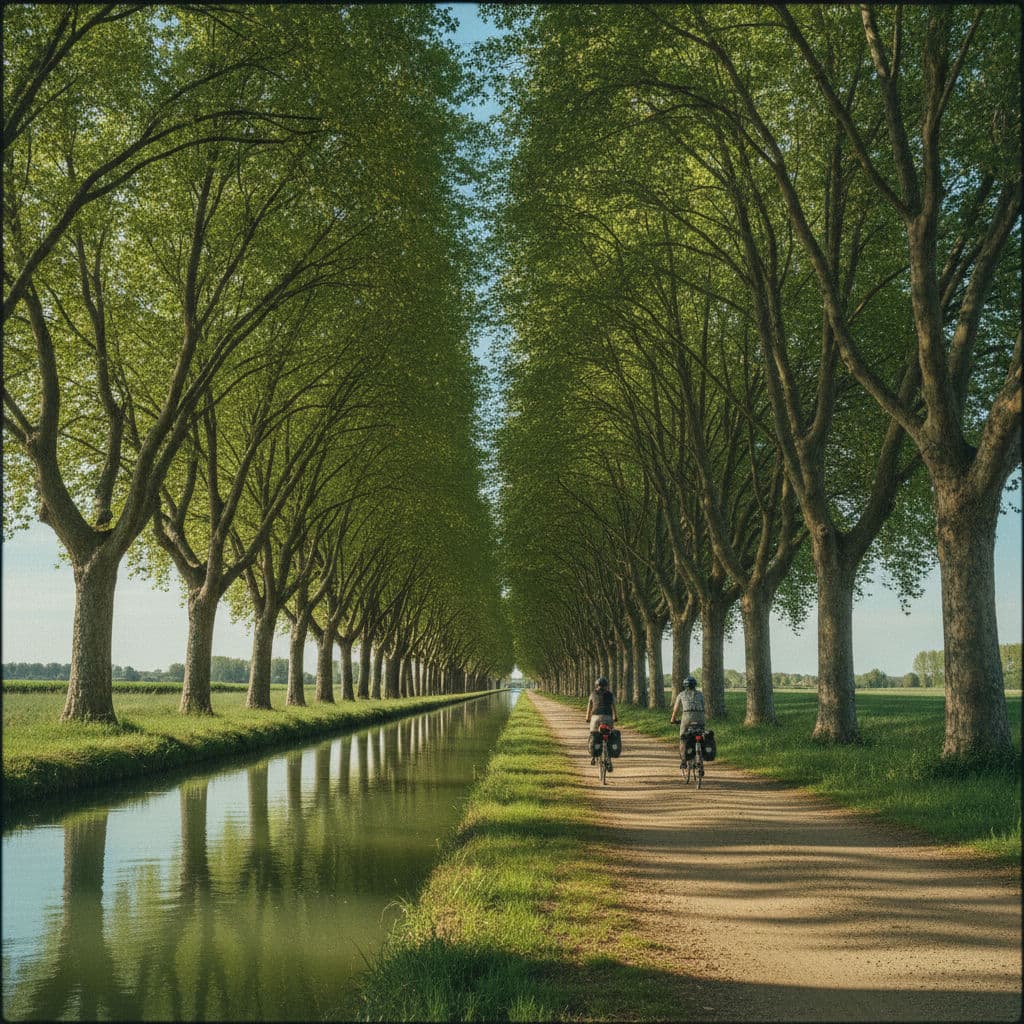 Toulouse to Montpellier Canal du Midi Cycling Tour Illustrative image, AI-generated or AI-modified: Toulouse to Montpellier Canal du Midi Cycling Tour