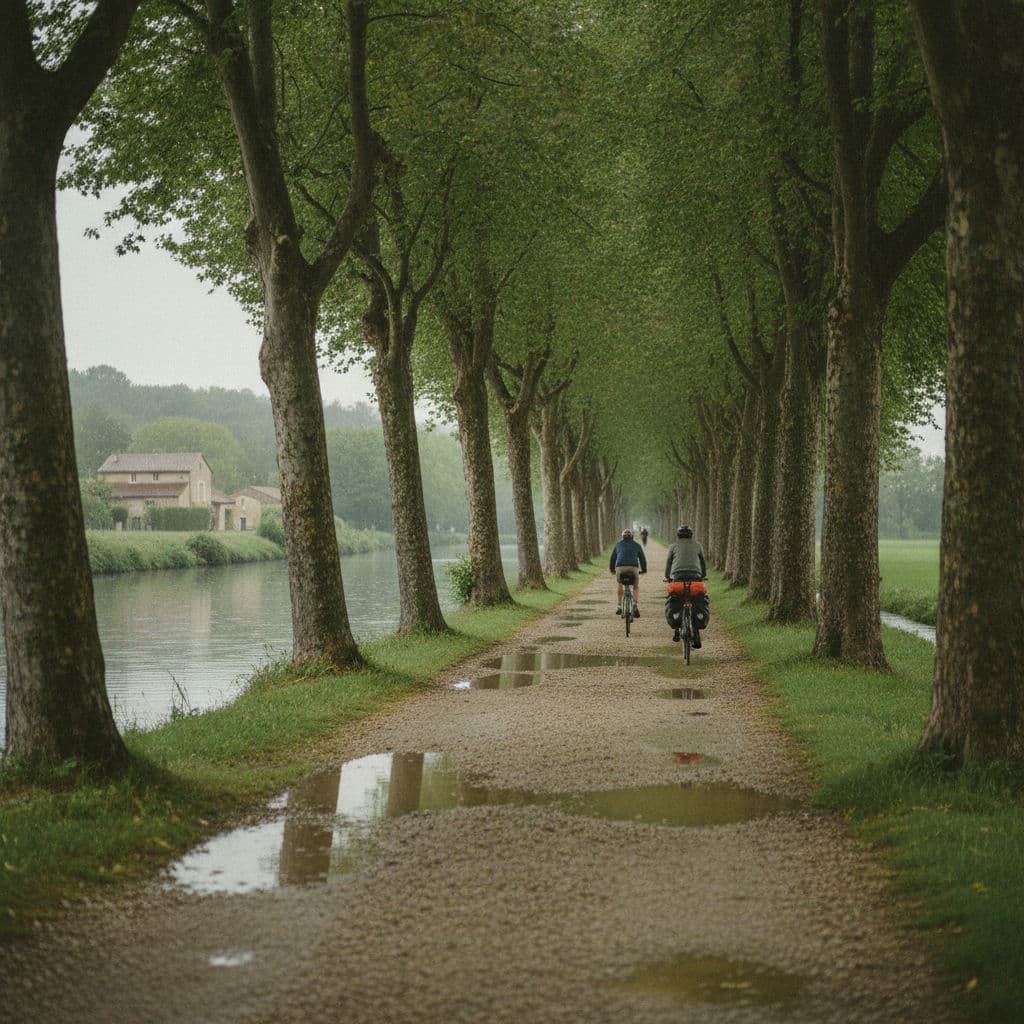 Toulouse to Montpellier Canal du Midi Cycling Tour Illustrative image, AI-generated or AI-modified: Toulouse to Montpellier Canal du Midi Cycling Tour