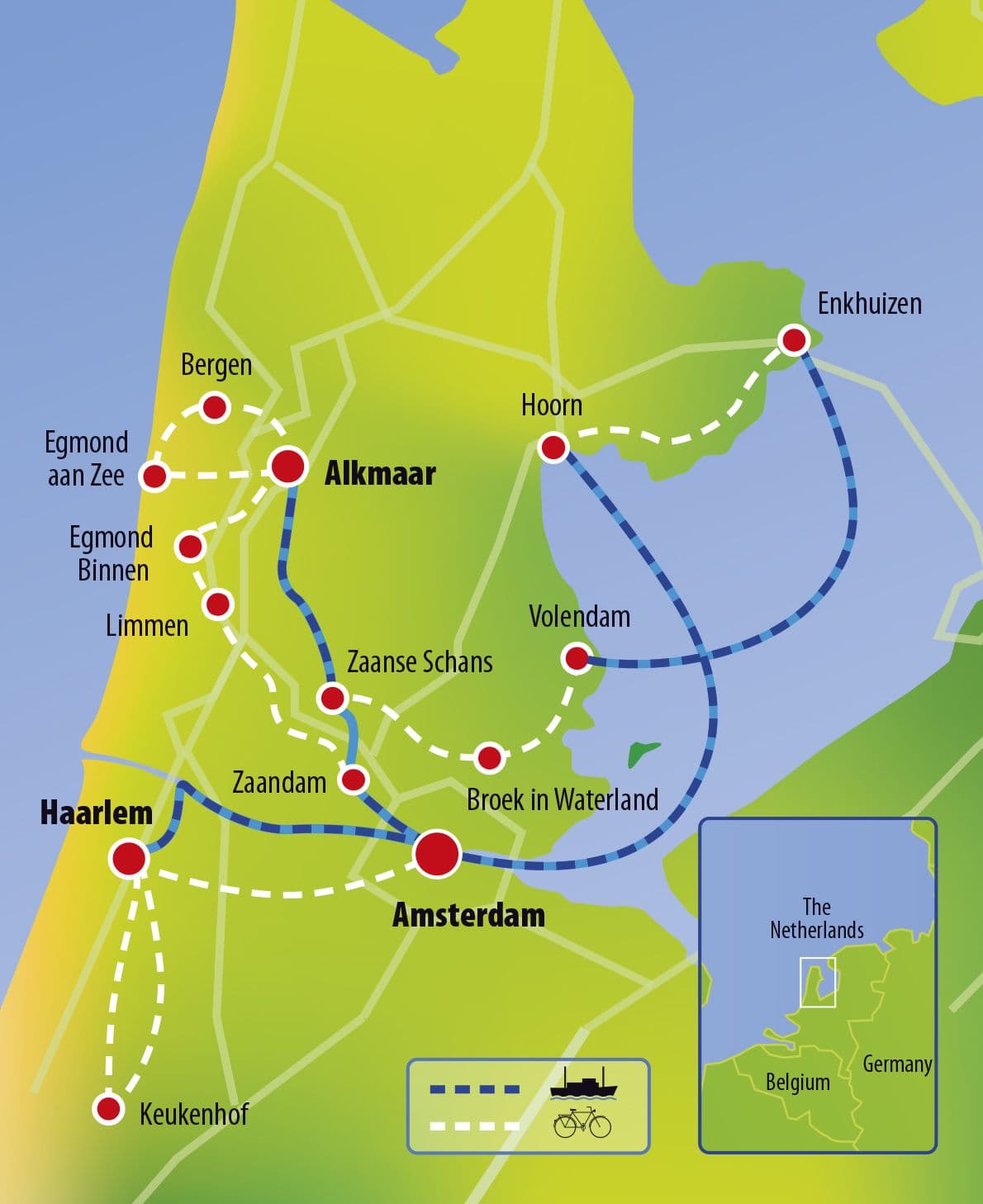 8-Day North Holland Tulip Boat & Bike Tour springtime-tulips-dutch-highlights